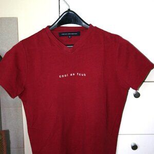 FRENCH CONNECTION T-Shirt Small Cranberry 100% Cotton 2003